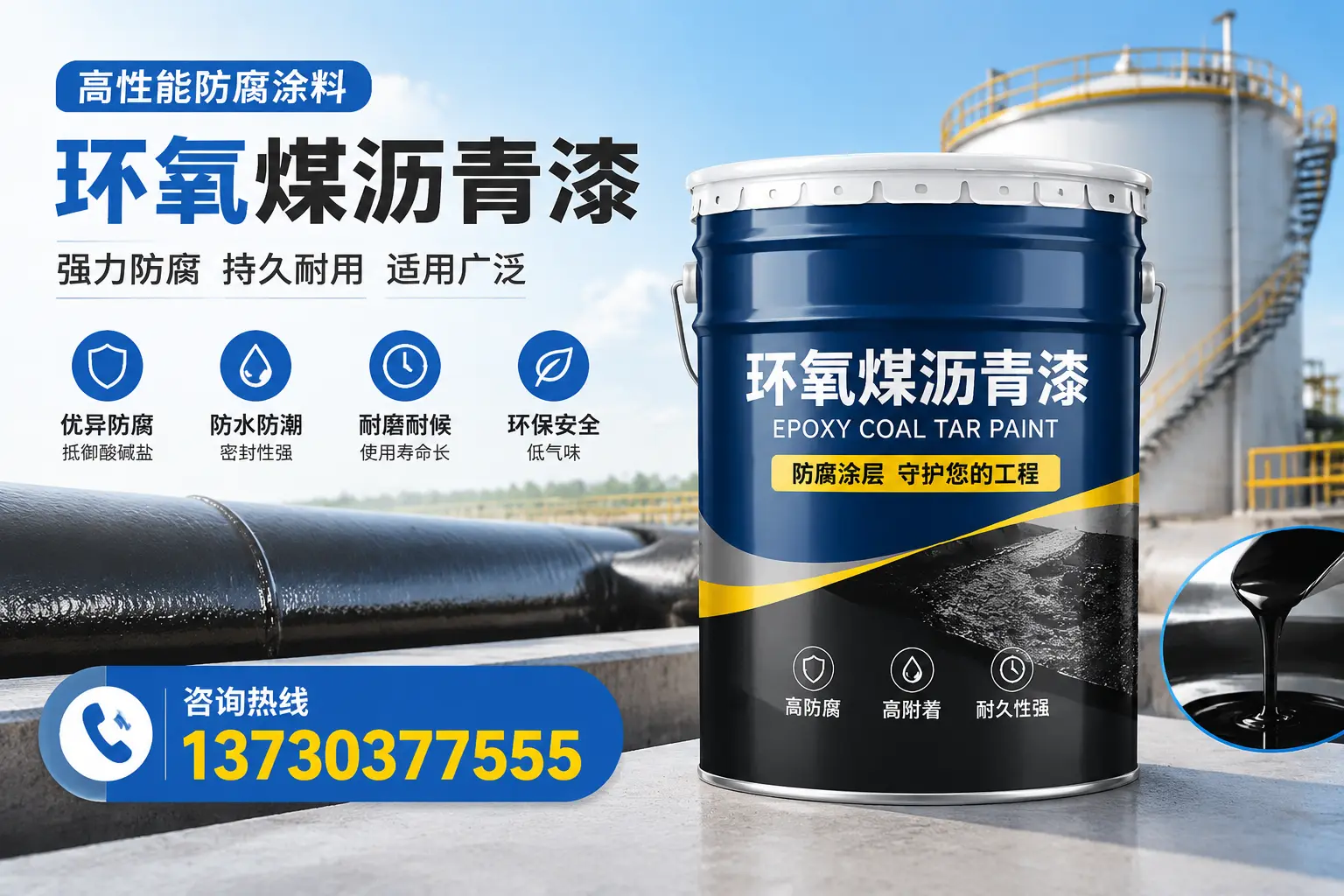 环氧煤沥青漆的耐久性分析，适合六盘水的使用场景